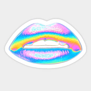 New Holographic Lips on Pink Sticker